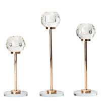 Набор из 3 подсвечников "Бриллиант", золотой, 21*17,7*14,7 см (9137-012)