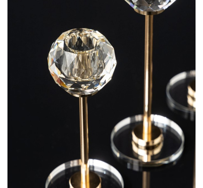 Набор из 3 подсвечников "Бриллиант", золотой, 21*17,7*14,7 см (9137-012)