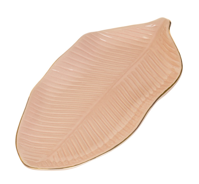 Блюдо "Банановий листок рожевий", (комплект 2 шт) (4001-009)