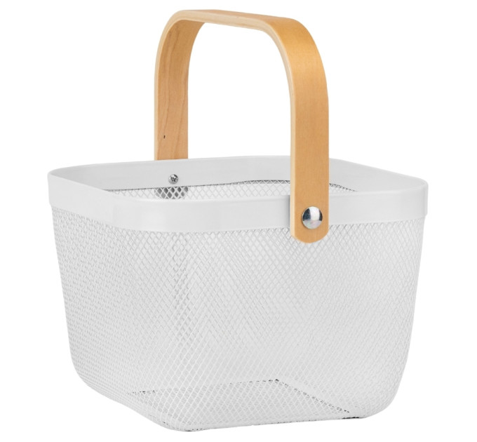 Корзина металлическая "Уютный оаза", белая, 24,5*17 см (9138-006)