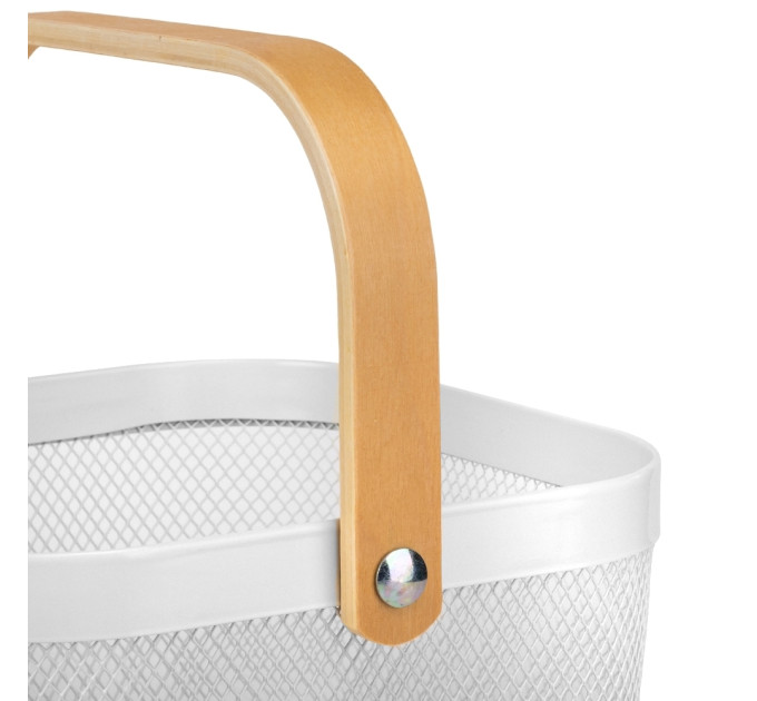 Корзина металлическая "Уютный оаза", белая, 24,5*17 см (9138-006)