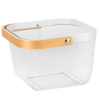 Корзина металлическая "Уютный оаза", белая, 24,5*17 см (9138-006) Корзина металлическая "Уютный оаза", белая, 24,5*17 см (9138-006)