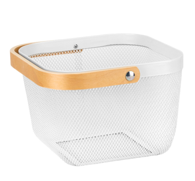 Корзина металлическая "Уютный оаза", белая, 24,5*17 см (9138-006)