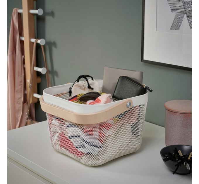 Корзина металлическая "Уютный оаза", белая, 24,5*17 см (9138-006)