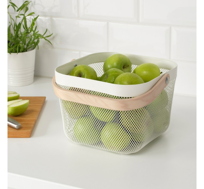 Корзина металлическая "Уютный оаза", белая, 24,5*17 см (9138-006)