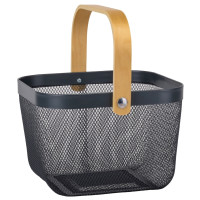 Корзина металлическая "Уютный оаза", графитовая, 24,5*17 см (9138-007) Корзина металлическая "Уютный оаза", графитовая, 24,5*17 см (9138-007)