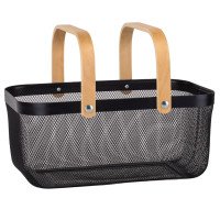 Корзина металлическая "Уютный оаза", черная, 40*17 см (9138-008) Корзина металлическая "Уютный оаза", черная, 40*17 см (9138-008)