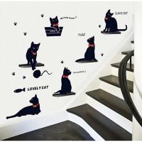 Интерьерная наклейка HL Черный кот AY7157 70х50см