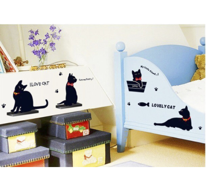 Интерьерная наклейка HL Черный кот AY7157 70х50см