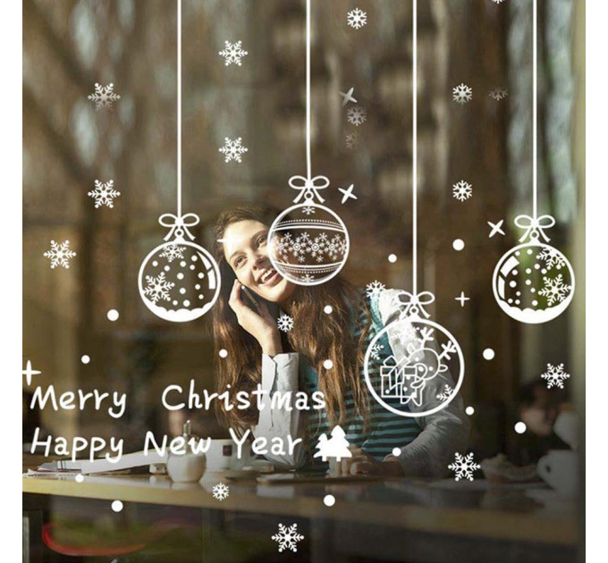 Интерьерная наклейка NG Новогодняя Рождественский шар ABQ6003 45х60см