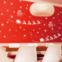 Интерьерная наклейка NG Новогодняя Упряжка с оленями SK6028 45х60см