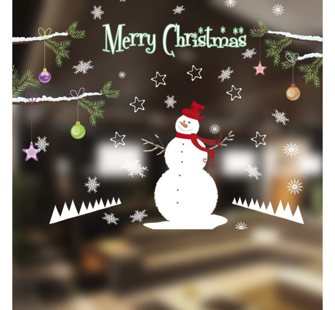 Интерьерная наклейка NG Рождественская Снеговик DLX7227 50х70см
