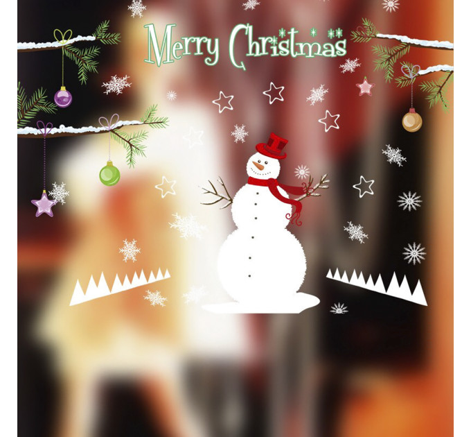 Интерьерная наклейка NG Рождественская Снеговик DLX7227 50х70см