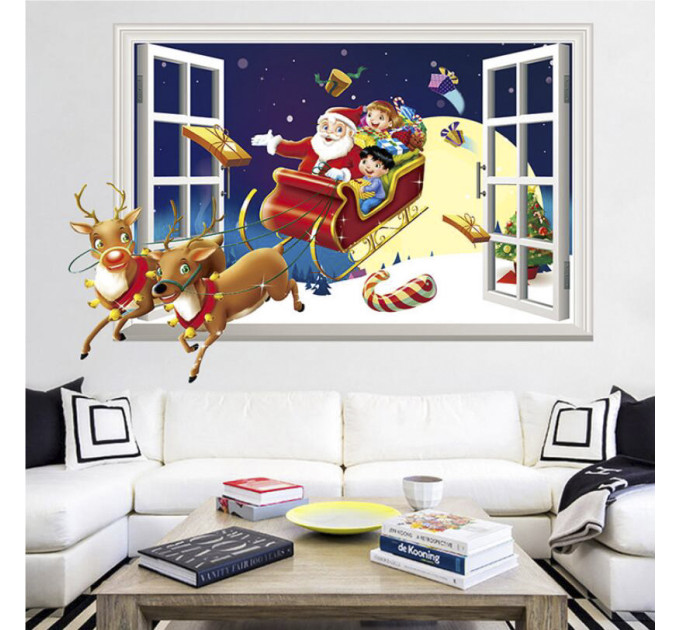 Інтер'єрна наклейка NG Різдвяні Сани XH7246 50х70см