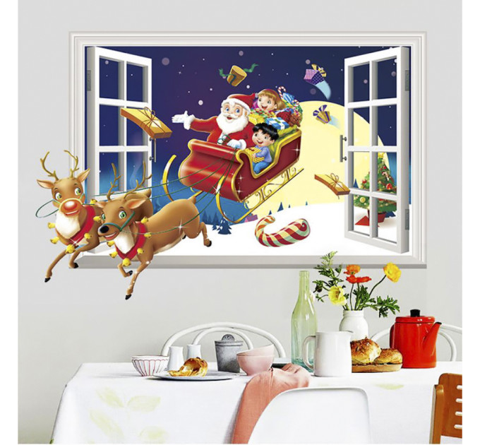 Інтер'єрна наклейка NG Різдвяні Сани XH7246 50х70см