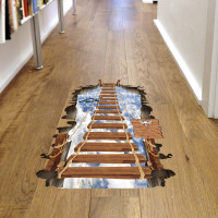 Интерьерная наклейка SS Деревянный мост SK9167 90х60см