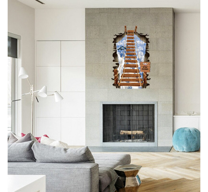 Интерьерная наклейка SS Деревянный мост SK9167 90х60см