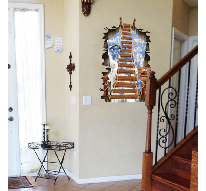 Интерьерная наклейка SS Деревянный мост SK9167 90х60см