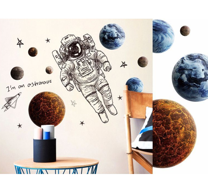 Интерьерная наклейка SS Космонавт XL8335 90х60см