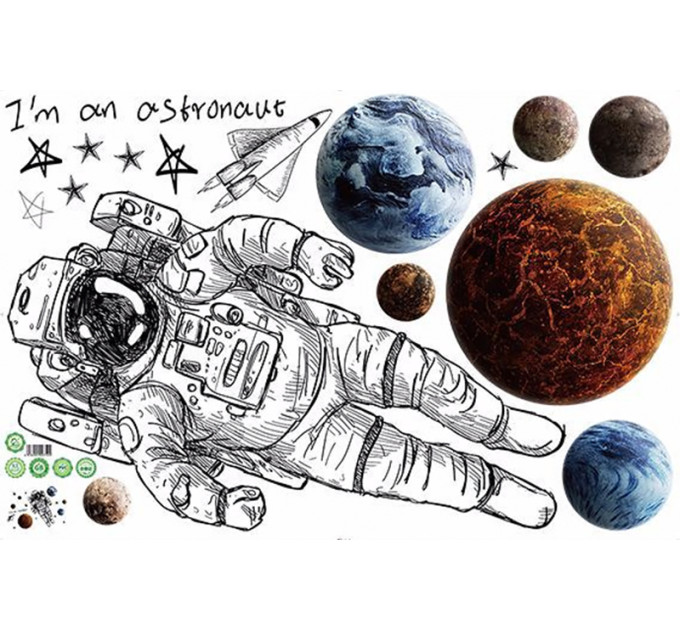 Интерьерная наклейка SS Космонавт XL8335 90х60см