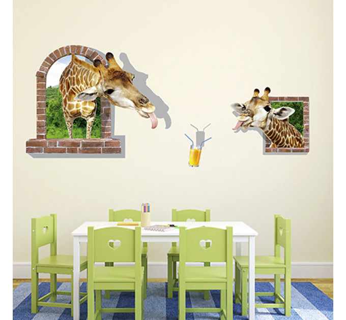 Інтер'єрна наклейка ZOO Жираф та сік DLX0861 90х60см