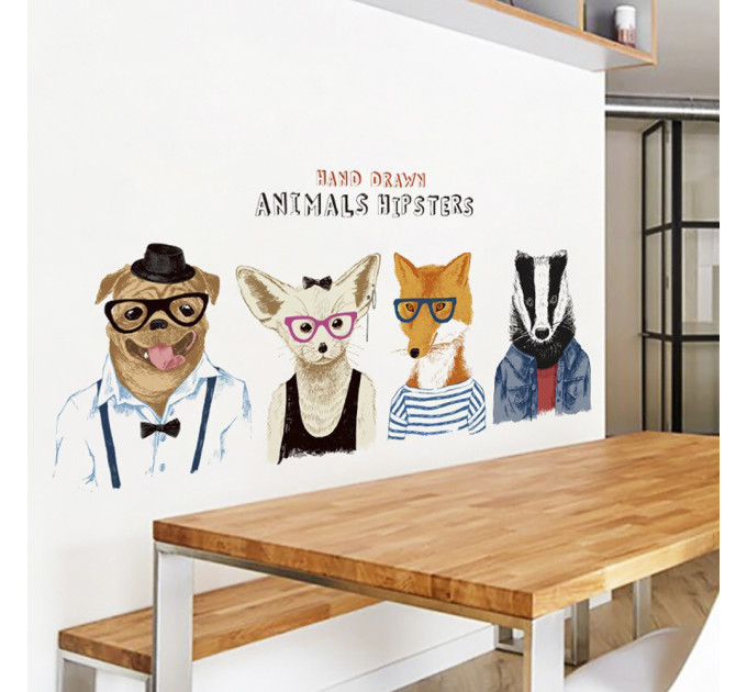 Інтер'єрна наклейка ZOO Тварини хіпстери XL8353 120х56см