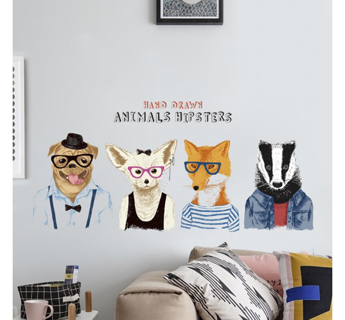 Інтер'єрна наклейка ZOO Тварини хіпстери XL8353 120х56см