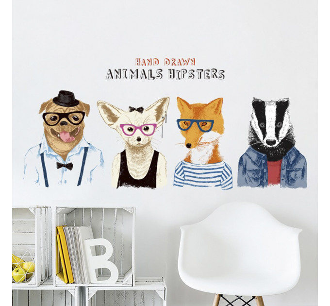 Інтер'єрна наклейка ZOO Тварини хіпстери XL8353 120х56см