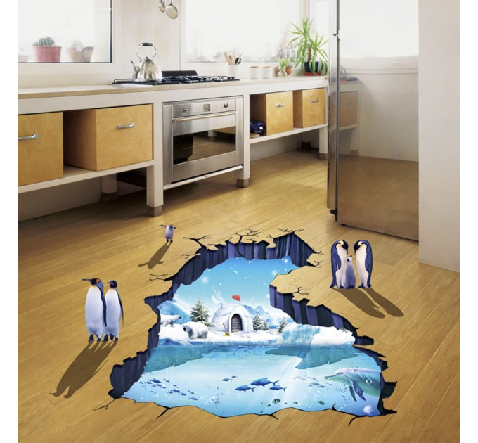 Интерьерная наклейка ZOO Полярные пингвины XL8303 90х60см