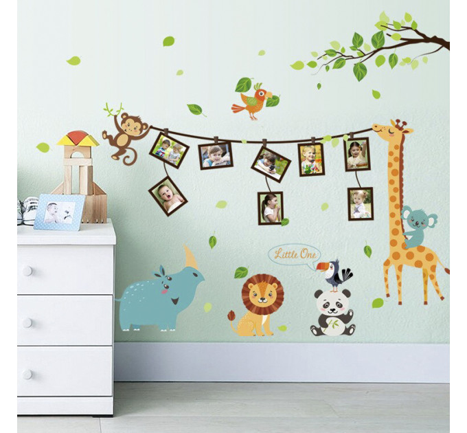 Интерьерная наклейка Детская фоторамка Животные SK9206 90х60см