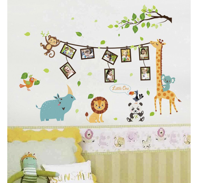 Интерьерная наклейка Детская фоторамка Животные SK9206 90х60см