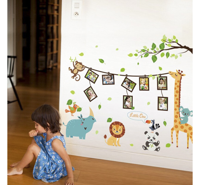 Интерьерная наклейка Детская фоторамка Животные SK9206 90х60см