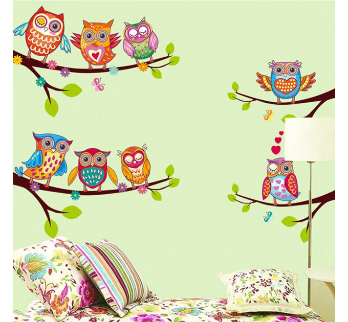Интерьерная наклейка Детская Совы XH6226 60х45см