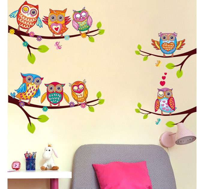 Интерьерная наклейка Детская Совы XH6226 60х45см