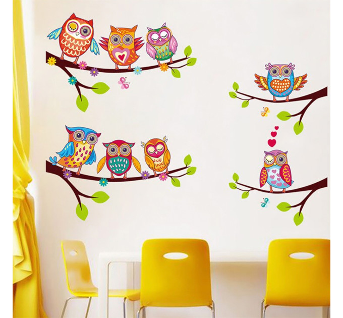 Интерьерная наклейка Детская Совы XH6226 60х45см