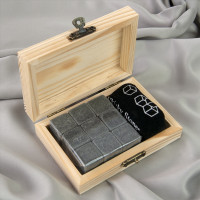 Камни для виски Stones в деревянной шкатулке (серые) Камни для виски Stones в деревянной шкатулке (серые)