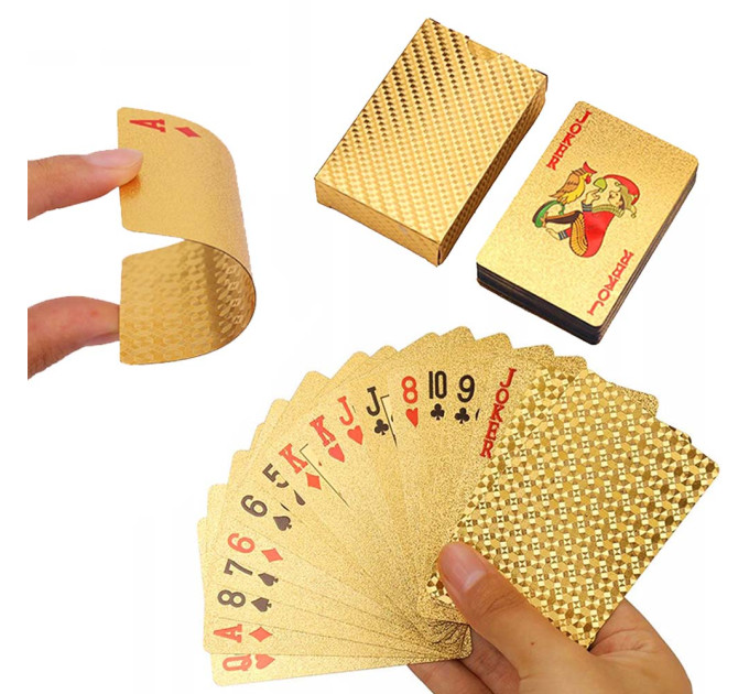Карты игральные пластиковые (золотые)