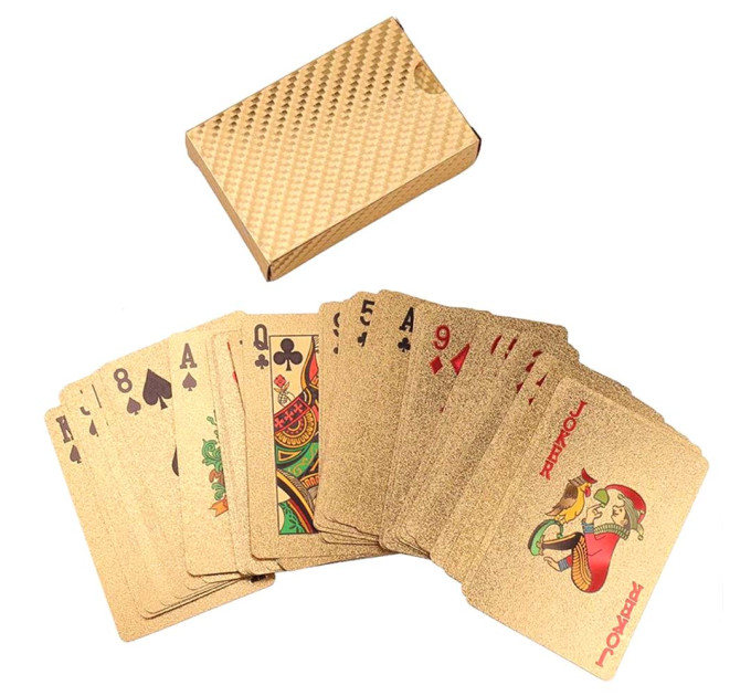 Карты игральные пластиковые (золотые)