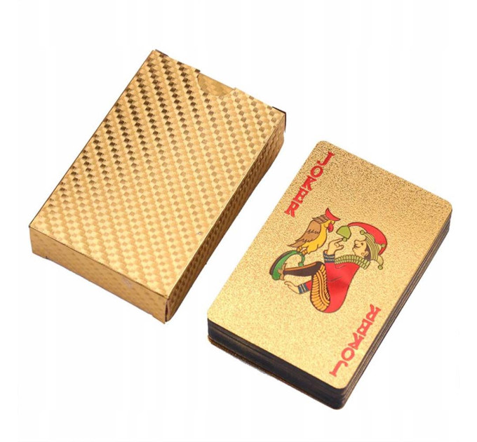 Карты игральные пластиковые (золотые)