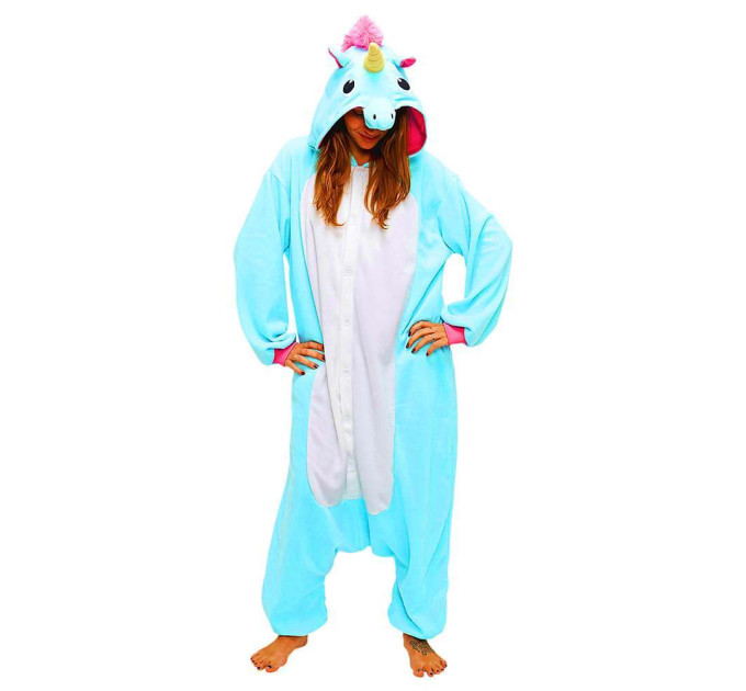 Кигуруми Единорог (голубой) M