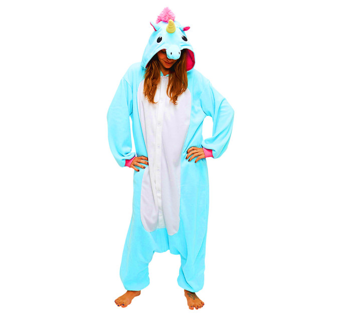 Кигуруми Единорог (голубой) XL
