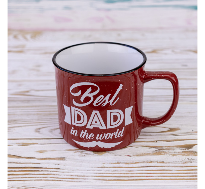 Кружка для тата Best dad in the world 400мл 12732 (червоний)