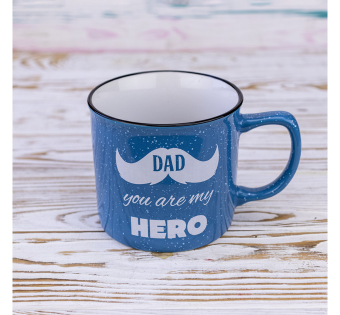 Кружка для папы Dad you are my hero 400 мл 12719 (голубой)