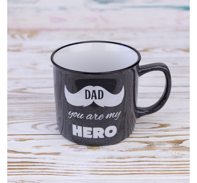 Кружка для тата Dad you are my hero 400 мл 12734 (графіт)