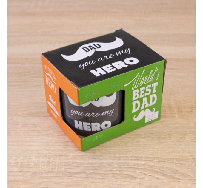 Кружка для тата Dad you are my hero 400 мл 12734 (графіт)