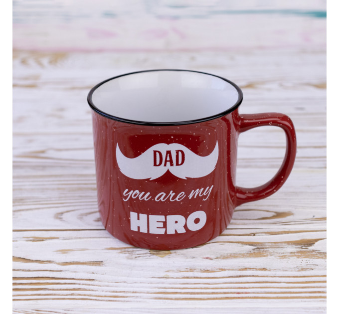 Кружка для тата Dad you are my hero 400 мл 12735 (червоний)