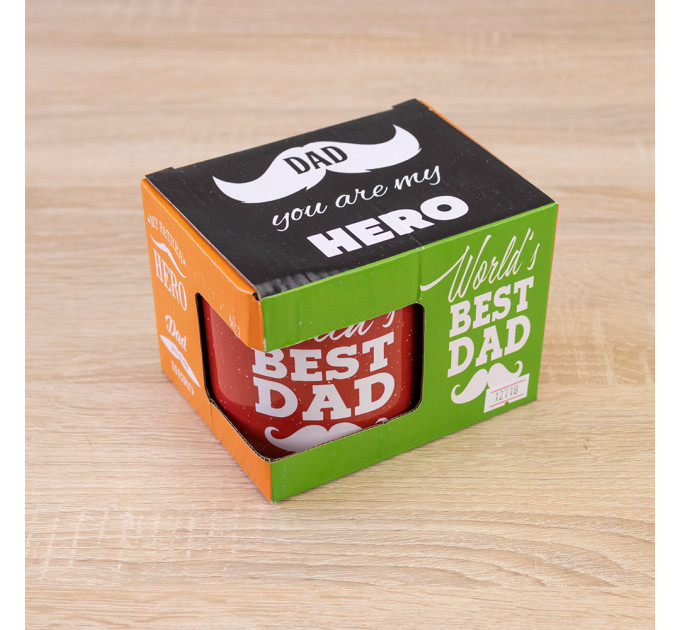 Кружка для тата Dad you are my hero 400 мл 12735 (червоний)