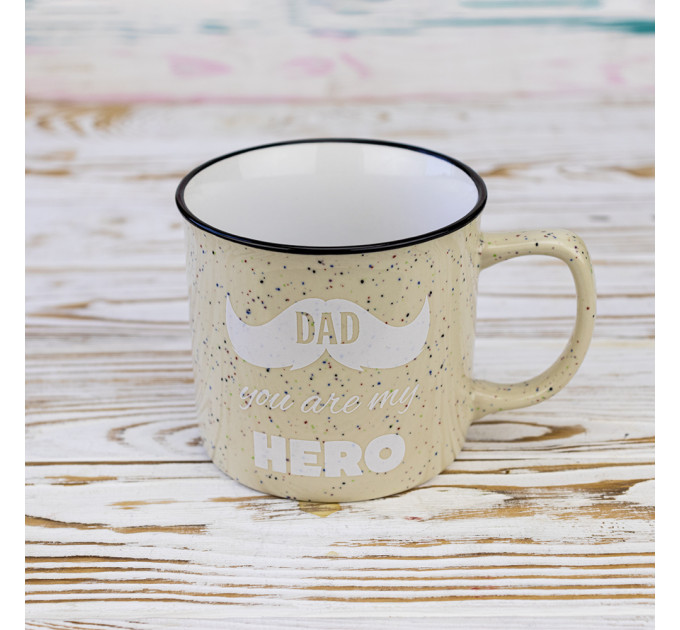 Кружка для папы Dad you are my hero 400 мл 12736 (песочный)