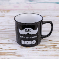 Кружка для папы Dad you are my hero 400 мл 12737 (черный)