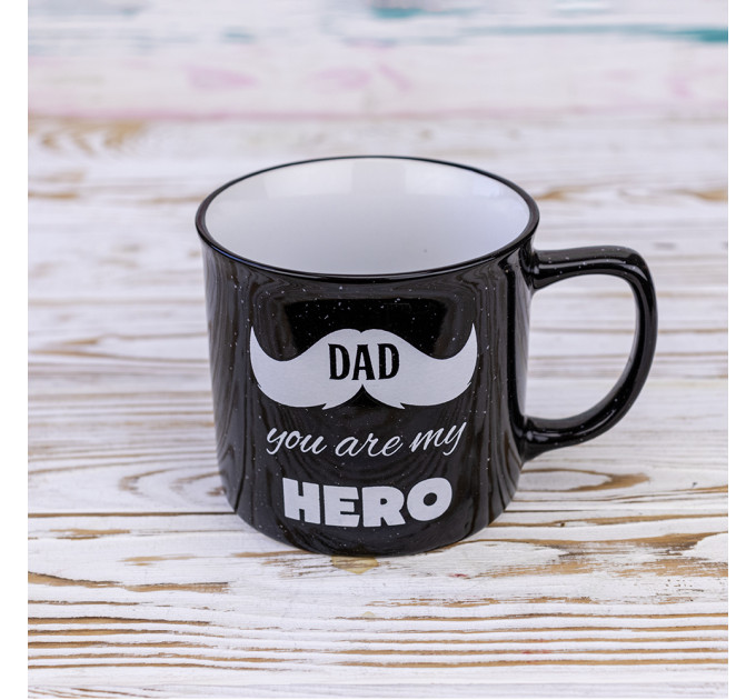 Кружка для папы Dad you are my hero 400 мл 12737 (черный)